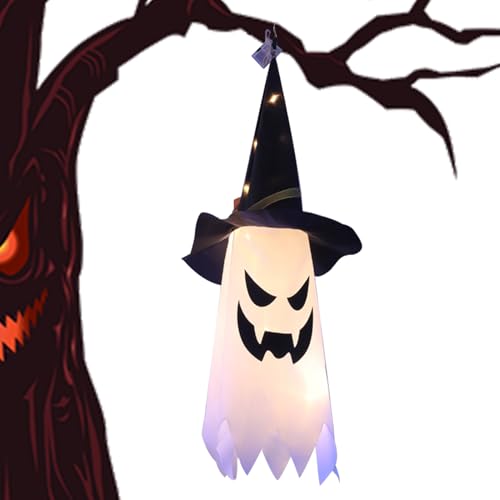 Generisch LED Halloween -Hüte - Leichtes Kostüm Hexenhut, gruseliges Halloween -Accessoire | Dekorationskleid mit leuchtenden Lichtern tragbares Ghostface, Horror -Thema für Halloween -Partys Cosplay von Generisch