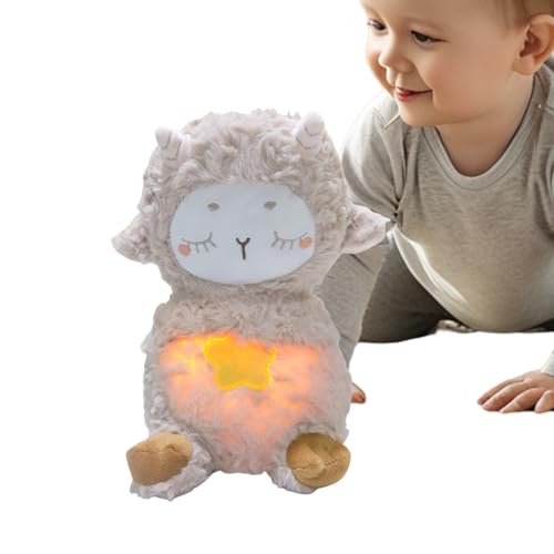 Generisch Lamm Plüschtier | Beruhigende Kuschelpuppe Mit Integriertem Nachtlicht & Niedlichem Design - Multifunktionale Einschlafhilfe Für Babys, Kinder, Jugendliche Und Erwachsene von Generisch
