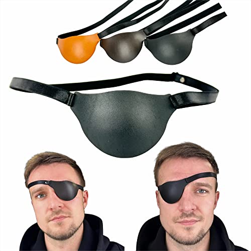 Generisch Leather Eye Patch, Eye Patch, For Left And Right Eye, Slim Eye Patch, Unisex (Light Brown) von Generisch