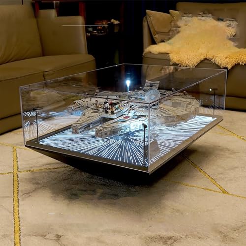 Generisch Leichter Luxus-Unterschrank Couchtisch passend zur Le*go St*AR W*ars Serie 75192 Millennium Falcon, staubdichte Vitrine, leichte Vitrine(nur Vitrine) von Generisch