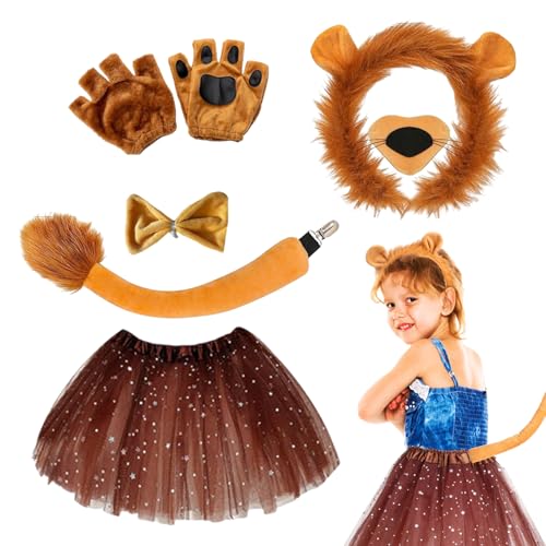 Generisch Löwenkostümkit - Tierkostümzubehör | Animal Cosplay Kostüm -Dressing -Kit | Leichtes und weiches Kostümkit für Partys zum Thema der Animau von Generisch