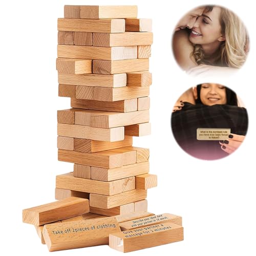 Generisch Lust Tower – Holzstapelspiel für Erwachsene, 54 Stück, Romantisches Paar-Spiel, Valentinstag, Tumbling Tower Stapelblöcke, Spiel für Freundin, Erwachsene Generisch Lust Tower – Holzstapelspiel für Erwachsene, 54 Stück, Romantisches Paar-Spiel, Valentinstag, Tumbling Tower Stapelblöcke, Spiel für Freundin, Erwachsene von Generisch