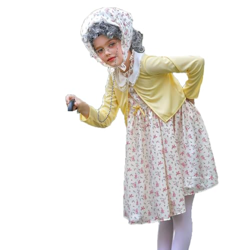 Generisch Lustige Kostüme Oma, Old Lady Kostüm Set, Großmutter Cosplay Zubehör Set, 100 Days of School Play Dress Up Kostüm mit Perücke Kappe Oma Brille Brillen Ketten Generisch Lustige Kostüme Oma, Old Lady Kostüm Set, Großmutter Cosplay Zubehör Set, 100 Days of School Play Dress Up Kostüm mit Perücke Kappe Oma Brille Brillen Ketten von Generisch