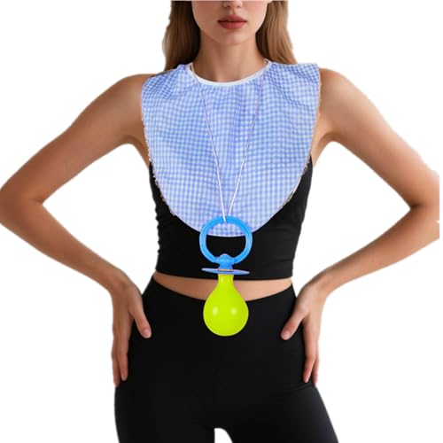 Generisch Lustiges Set für Erwachsene, Cosplay, Schnuller, Lätzchen, Mütze, Halloween, Kostüm, Party, Requisiten, Kinder, Zubehör-Set, 3-teilig (B) von Generisch