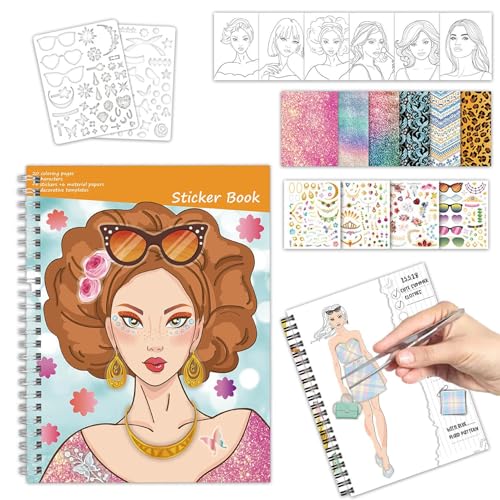 Generisch Mädchen Stickerbücher | Mode Design Malsticker Buch Für Kleinkinder | Interaktives Lernspielzeug Für Kinder Ab 3 Jahren Mädchen Lehrer Zuhause Reise Spielzeit von Generisch
