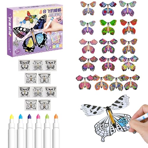 Generisch Magic White Butterflies, Butterfly Wind Up Magic, Flying Butterfly Cards, Handmade Magic Butterfly, Handmade Butterfly Wind Up Magic Fairy Flying Butterfly Cards for Kids' Entertainment Generisch Magic White Butterflies, Butterfly Wind Up Magic, Flying Butterfly Cards, Handmade Magic Butterfly, Handmade Butterfly Wind Up Magic Fairy Flying Butterfly Cards for Kids' Entertainment von Generisch