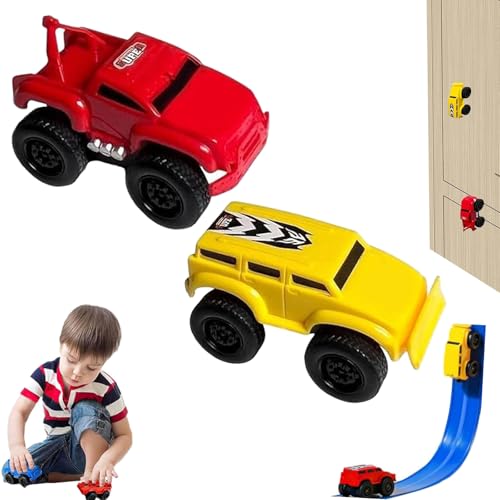 Generisch Magnetic Wall Climbing Toy Car, Magnetic Levitation Anti-Gravity Inertial Wall Climbing Toys Car, Cars That Drive on Walls and Ceiling, Fun for Kids (Red + Yellow) von Generisch