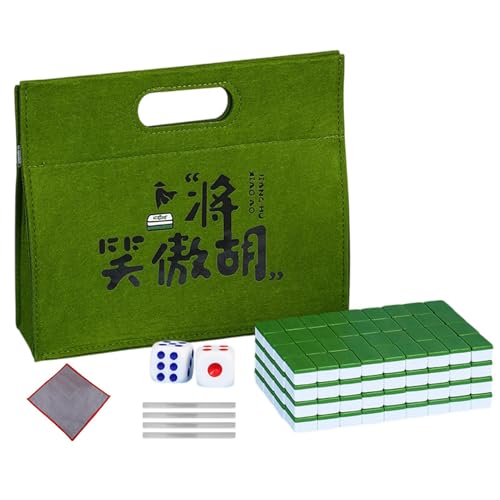 Generisch Mahjong Tile Set, Compact Table Mahjong Game for Family Fun, 0.94x0.67 inches Complete Board Game with Tablecloth, Carrying Bag, Dice, and Ruler for Leisure Time Activities von Generisch