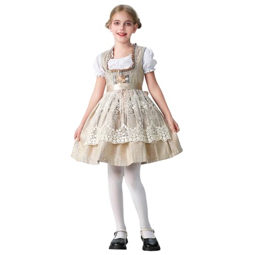 Generisch Maid Dress, French Maid Outfit Viktorianisch für Mädchen, Oktoberfest 3-teiliges Set,Kinderkleidung Dienstmädchenkostüm Maid Kostüm Cosplay für Halloween Fasching Party Generisch Maid Dress, French Maid Outfit Viktorianisch für Mädchen, Oktoberfest 3-teiliges Set,Kinderkleidung Dienstmädchenkostüm Maid Kostüm Cosplay für Halloween Fasching Party von Generisch