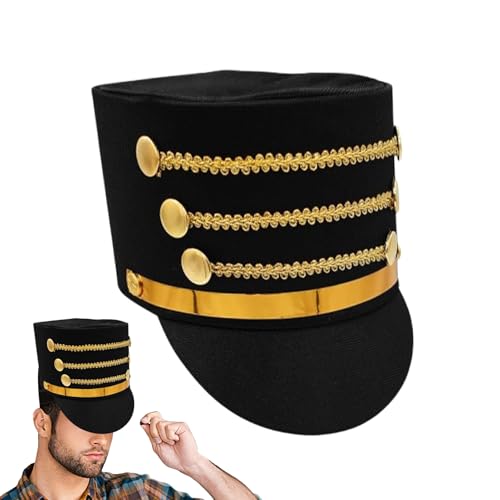 Generisch Major Hut - Polyester, Adult Nutcracker Hut | Kreatives Kostüm, Offiziershüte | Effizienter Langlebiger Nussknacker -Soldat Hatt Für Cosplay, Karnevalsparty, Bühnenperformance von Generisch