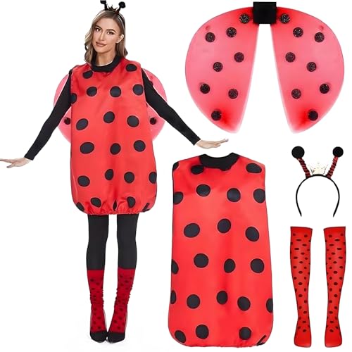 Generisch Marienkäfer Kostüm Damen, Marienkäfer Flügel Kostüm, Marienkäfer Partykostüm, Einheitsgröße, Fasching Karneval Halloween Generisch Marienkäfer Kostüm Damen, Marienkäfer Flügel Kostüm, Marienkäfer Partykostüm, Einheitsgröße, Fasching Karneval Halloween von Generisch