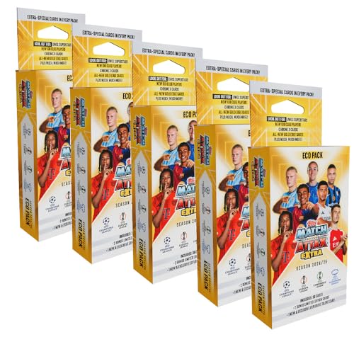 Match Attax Champions League 2024/25 EXTRA - Trading Cards - 5 Blister von Generisch