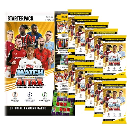 Generisch Match Attax Champions League 2024/25 - Trading Cards - 1 Starter + 10 Booster von Generisch