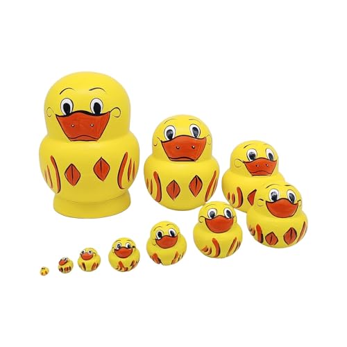 Generisch Matroschka-Puppe, Süße Ente 10 Stück Matroschka-Puppe, Desktop-Matroschka-Puppe, Lustiges Kinderspielzeug Für Schränke, Wohnzimmer, Bücherregale von Generisch