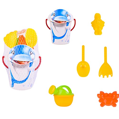 Generisch Mehrere Strand Sandspielzeug Set mit Wasserrad Strandbuggy Eimer Netzbeutel Sandformen Weichem Kunststoff Spielzeug Strand für Kinder Jungen Mädchen von Generisch