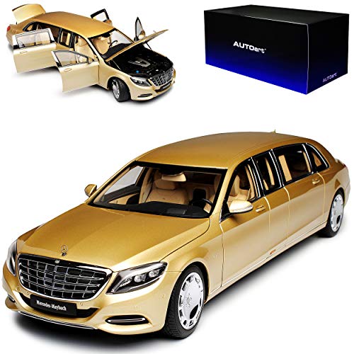 Generisch Mercedes-B Maybach Pullmann S-Klasse X222 S600 Stretch Limousine Gold Ab 2014 76296 1/18 AutoArt Modell Auto Generisch Mercedes-B Maybach Pullmann S-Klasse X222 S600 Stretch Limousine Gold Ab 2014 76296 1/18 AutoArt Modell Auto von Generisch