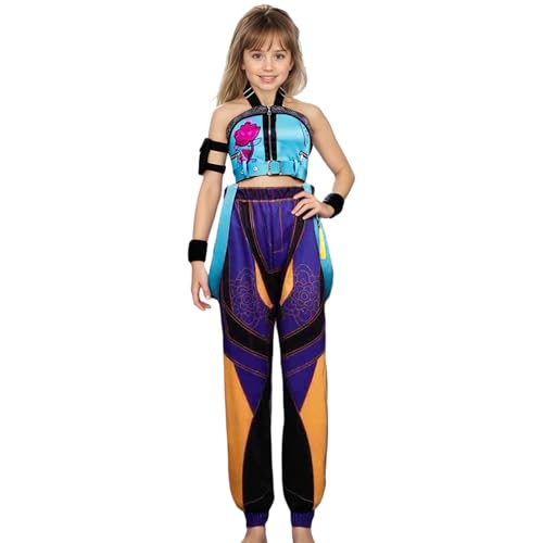 Generisch Merch Kpop Rumi Zoey Cosplay Kostüm für Kinder, Jäger Popsänger Rumi Zoey Idol Bühne Rollenspiel Outfits Halloween Party Dress Up für Frauen Mädchen von Generisch