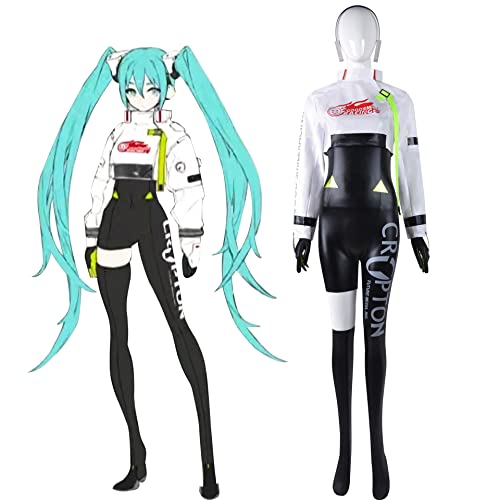 Generisch Miku Damen Anime Cosplay Kostüm JK Sailor Dress Hatsune High School Uniform Halloween Outfit Full Set mit Rock & Socken für Comic Con (Fanartikel, L) von Generisch