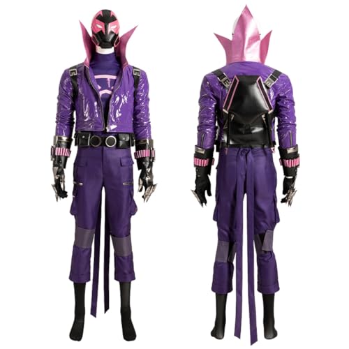 Generisch Miles-Morales Cosplay Custom Halloween Battle Suit Customes Anime Sets,S,Purple von Generisch