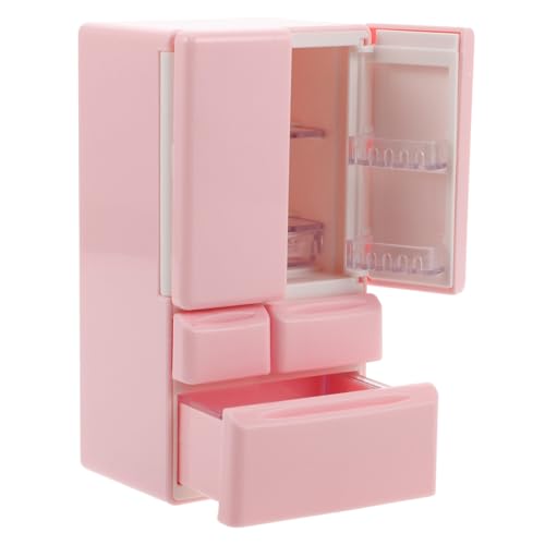 Generisch Mini-Küchenspielzeug Miniaturen für Dollhouse Minifiguren Kleinkinder Kühlschrank Verkaufsautomat für puppenhaus nachttisch Mini-Puppenhausmöbel Dollhouse Decor Plastik Rosa von Generisch