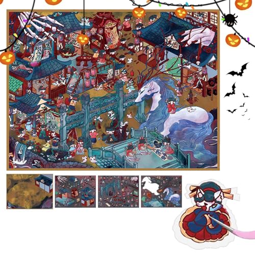 Generisch Miniatur Aufkleber - 3D Landschaft Set, Wiederverwendbare PET Horror Sticker Für Kinder, & Mädchen, Kreatives Scrapbook & Halloween Bastelspaß von Generisch