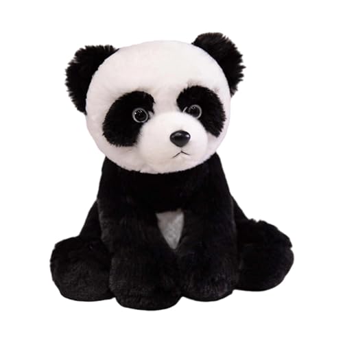 Generisch Miniatur Puppenhaus Zubehör Weiche Panda-Puppe, Stofftier, süßes kuscheliges Panda- für Kinder, für Kindergeburtstagsparty Puppenbettzeug (Black, 23cm) von Generisch