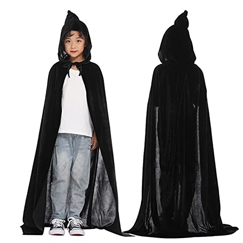 Generisch Mittelalter Cloak Kapuzenumhang, Junge,Mädchen Halloween Vampir Kostüm Lang Samt Cape mit Kapuze, Umhang Kostüm Mantel Halloween Weihnachten Karneval Kostüm Generisch Mittelalter Cloak Kapuzenumhang, Junge,Mädchen Halloween Vampir Kostüm Lang Samt Cape mit Kapuze, Umhang Kostüm Mantel Halloween Weihnachten Karneval Kostüm von Generisch