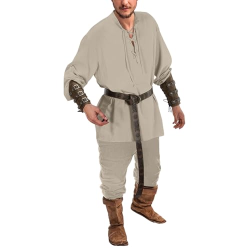 Generisch Mittelalter Hemd Herren, Mittelalter Kleidung Herren Piratenkostüm Wikinger Kostüm Faschings Raveparty Mit Piratenhemd Renaissance Ritterkostüm Joint Samurai, Khaki, Xl Generisch Mittelalter Hemd Herren, Mittelalter Kleidung Herren Piratenkostüm Wikinger Kostüm Faschings Raveparty Mit Piratenhemd Renaissance Ritterkostüm Joint Samurai, Khaki, Xl von Generisch