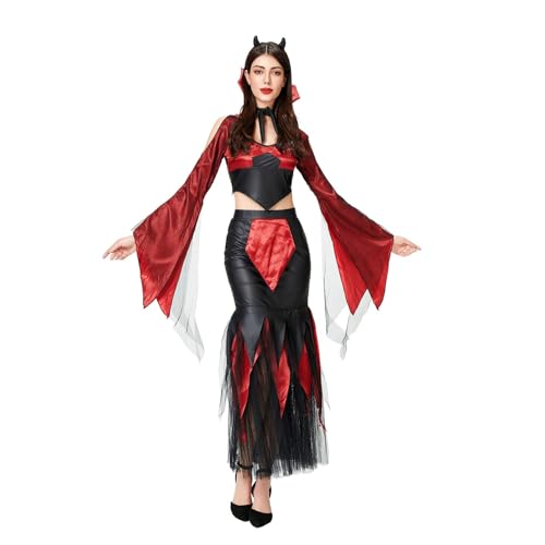 Generisch Mittelalter Kleid Damen Gothic Königin Kostüm mit Schnürkorsett für Cosplay Vampir Outfit Masquerade Ball und Elegante Abendveranstaltung von Generisch