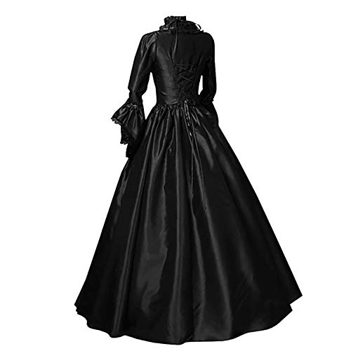 Generisch Mittelalter Kleidung Damen Retro Vintage Gothic Maxikleid Kleid Renaissance Festliche Kostüm Karneval Party Halloween Schwarz XXL Generisch Mittelalter Kleidung Damen Retro Vintage Gothic Maxikleid Kleid Renaissance Festliche Kostüm Karneval Party Halloween Schwarz XXL von Generisch
