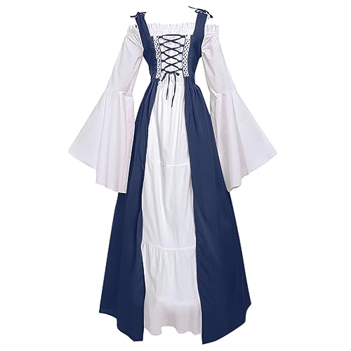 Generisch Mittelalterkleid Damen mit Trompetenärmel Vintage Maxikleid für Mittelalterfest Fasching Halloween Party Kostüm Renaissance Kleidung 2er Set Generisch Mittelalterkleid Damen mit Trompetenärmel Vintage Maxikleid für Mittelalterfest Fasching Halloween Party Kostüm Renaissance Kleidung 2er Set von Generisch