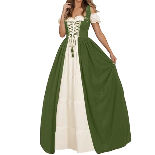 Generisch Mittelalterkleid Damen mit Trompetenärmel Vintage Maxikleid für Mittelalterfest Fasching Halloween Party Kostüm Renaissance Kleidung 2er Set Generisch Mittelalterkleid Damen mit Trompetenärmel Vintage Maxikleid für Mittelalterfest Fasching Halloween Party Kostüm Renaissance Kleidung 2er Set von Generisch