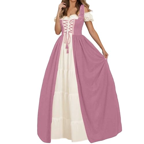 Generisch Mittelalterkleid Damen mit Trompetenärmel Vintage Maxikleid für Mittelalterfest Fasching Halloween Party Kostüm Renaissance Kleidung 2er Set Generisch Mittelalterkleid Damen mit Trompetenärmel Vintage Maxikleid für Mittelalterfest Fasching Halloween Party Kostüm Renaissance Kleidung 2er Set von Generisch