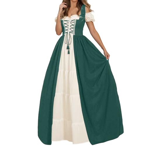 Generisch Mittelalterkleid Damen mit Trompetenärmel Vintage Maxikleid für Mittelalterfest Fasching Halloween Party Kostüm Renaissance Kleidung 2er Set Generisch Mittelalterkleid Damen mit Trompetenärmel Vintage Maxikleid für Mittelalterfest Fasching Halloween Party Kostüm Renaissance Kleidung 2er Set von Generisch