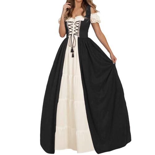Generisch Mittelalterkleid Damen mit Trompetenärmel Vintage Maxikleid für Mittelalterfest Fasching Halloween Party Kostüm Renaissance Kleidung 2er Set Generisch Mittelalterkleid Damen mit Trompetenärmel Vintage Maxikleid für Mittelalterfest Fasching Halloween Party Kostüm Renaissance Kleidung 2er Set von Generisch