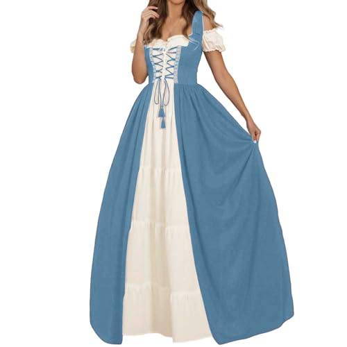 Generisch Mittelalterkleid Damen mit Trompetenärmel Vintage Maxikleid für Mittelalterfest Fasching Halloween Party Kostüm Renaissance Kleidung 2er Set Generisch Mittelalterkleid Damen mit Trompetenärmel Vintage Maxikleid für Mittelalterfest Fasching Halloween Party Kostüm Renaissance Kleidung 2er Set von Generisch