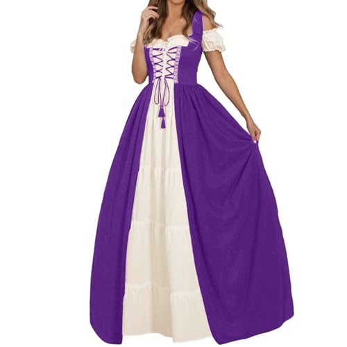 Generisch Mittelalterkleid Damen mit Trompetenärmel Vintage Maxikleid für Mittelalterfest Fasching Halloween Party Kostüm Renaissance Kleidung 2er Set Generisch Mittelalterkleid Damen mit Trompetenärmel Vintage Maxikleid für Mittelalterfest Fasching Halloween Party Kostüm Renaissance Kleidung 2er Set von Generisch