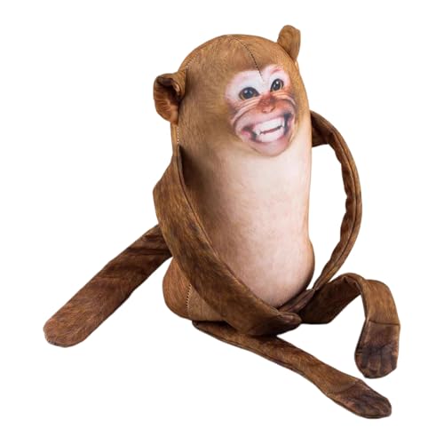 Generisch Monkey Stuffed Animal, Mouth Open Monkey Plush Doll, 9.84x3.94 Inches Cute Nursery Decor, Soft & Cuddly Hugging Pillow for Kids, Girls & Boys, Ideal Prank Prop von Generisch
