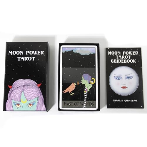 Generisch Moon Power Tarot Deck | 78 Karten | Premium 350gsm Blue Core | 12x7cm | Luxuriöse Goldfolie Box | Ideal für Intuitive Lesungen Generisch Moon Power Tarot Deck | 78 Karten | Premium 350gsm Blue Core | 12x7cm | Luxuriöse Goldfolie Box | Ideal für Intuitive Lesungen von Generisch