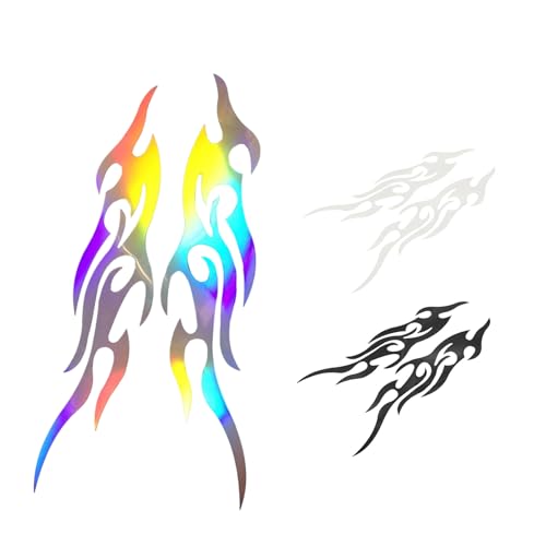 Generisch Motorcycle Stickers, Flame Decal Emblems Set, 7.09x1.57x0.39 Inches, Cool Graphic Design, Sturdy Adhesive Surfaces, 2 Pieces Weatherproof Vinyl for Bumper Truck Mailbox Suitcase Use Generisch Motorcycle Stickers, Flame Decal Emblems Set, 7.09x1.57x0.39 Inches, Cool Graphic Design, Sturdy Adhesive Surfaces, 2 Pieces Weatherproof Vinyl for Bumper Truck Mailbox Suitcase Use von Generisch