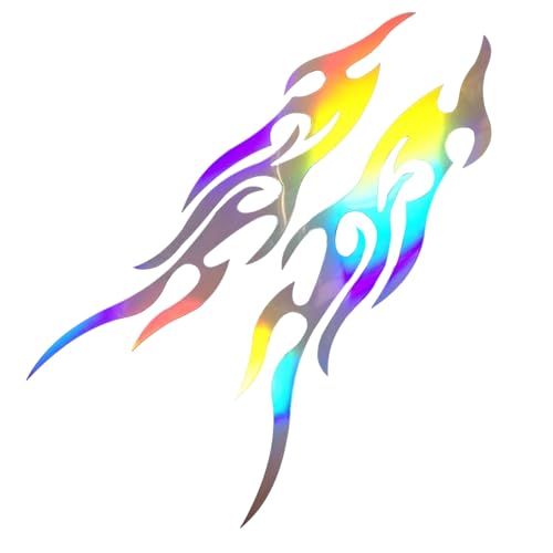 Generisch Motorrad Aufkleber - Flamen Motive - 2 Stücke Wetterfestes Abzeichen Coole Designs Für Stoßstange, LKW & Fenster von Generisch