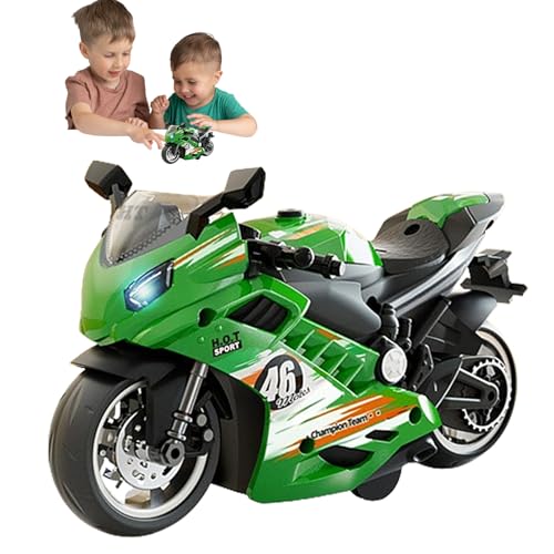Generisch Motorradfigur, Motorrad mit Ton und Licht,Spielzeugfiguren-Set mit Sound- und Lichtfunktionen | Push-and-Go-Motorradspielzeug mit Batterien für Kinder, Erwachsene und alle Altersgruppen von Generisch
