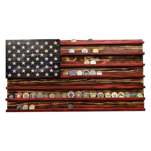 Generisch Münzständer mit amerikanischer Flagge – Münzständer, Münzregal | 7-reihiger Flaggenständer aus Holz, Patriotischer Münzständer für Büro, Tischvitrine, Veteranensammlung, Andenkendekoration Generisch Münzständer mit amerikanischer Flagge – Münzständer, Münzregal | 7-reihiger Flaggenständer aus Holz, Patriotischer Münzständer für Büro, Tischvitrine, Veteranensammlung, Andenkendekoration von Generisch
