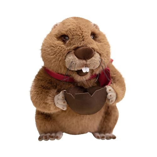 Generisch Murmeltierpuppe, süßes Schwein, Capybara-Spielzeug, Kinderspielzeugpuppe für Sammler, die Tiere und süße Puppen mögen, süße Murmeltierpuppe Miniplüschtier Set (Brown, 30cm) von Generisch