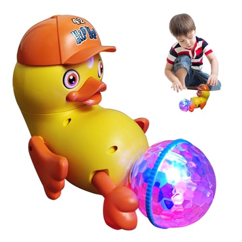 Generisch Musical Duck Toy, Dancing Walking Electric Duck, 13.3/11.3/15.9 Inch, Light Up Ball, Fun Educational Cartoon Toy, Bright Colors Engaging Sounds for Toddler, Kids (Yellow) von Generisch