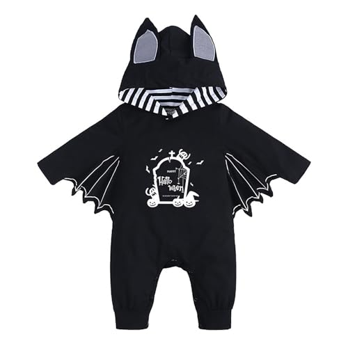 Generisch My First Halloweens Outfit Halloween Strampler Neugeborene Fledermaus Kostüm Kinder Reflektierende Overalls Lustiges Fledermaus Kapuzen Outfit Set mit Ohrenmütze Generisch My First Halloweens Outfit Halloween Strampler Neugeborene Fledermaus Kostüm Kinder Reflektierende Overalls Lustiges Fledermaus Kapuzen Outfit Set mit Ohrenmütze von Generisch