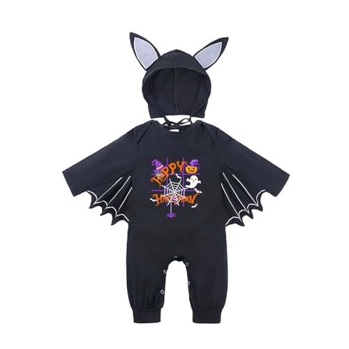 Generisch My First Halloweens Outfit Halloween Strampler Neugeborene Fledermaus Kostüm Kinder Reflektierende Overalls Lustiges Fledermaus Kapuzen Outfit Set mit Ohrenmütze Generisch My First Halloweens Outfit Halloween Strampler Neugeborene Fledermaus Kostüm Kinder Reflektierende Overalls Lustiges Fledermaus Kapuzen Outfit Set mit Ohrenmütze von Generisch