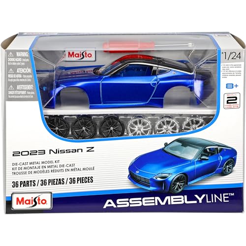Generisch Nisan 400Z Fairlady Coupe Blau Ab 2022 Bausatz Kit 1/24 Modell Auto mit individiuellem Wunschkennzeichen von Generisch