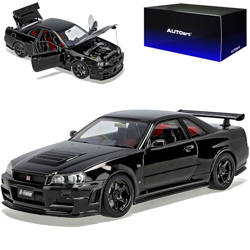 Generisch Nisan Skyline GT-R R34 Z-Tune Coupe Pearl Schwarz 1998-2002 77463 1/18 AutoArt Modell Auto Generisch Nisan Skyline GT-R R34 Z-Tune Coupe Pearl Schwarz 1998-2002 77463 1/18 AutoArt Modell Auto von Generisch