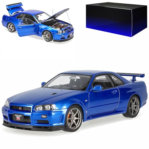 Generisch Nisan Skyline R34 GT-R V-Spec II Coupe Babyside Blau 1998-2002 77408 1/18 AutoArt Modell Auto Generisch Nisan Skyline R34 GT-R V-Spec II Coupe Babyside Blau 1998-2002 77408 1/18 AutoArt Modell Auto von Generisch